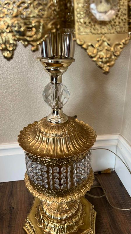 Photo 6 of VINTAGE GOLD METAL LAMP H38"