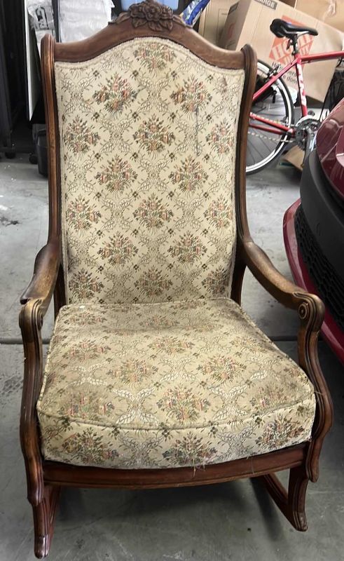 Photo 2 of ANTIQUE WALNUT ROCKING CHAIR