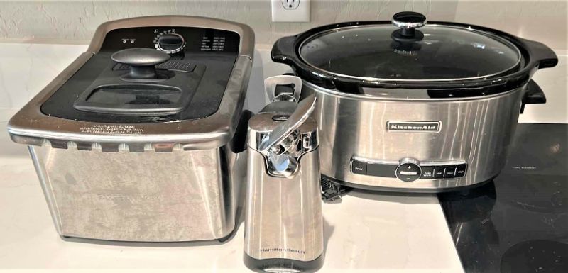 Photo 1 of  3 KITCHEN APPLIANCES - AIR FRYER, CAN OPENER, CROCK POT