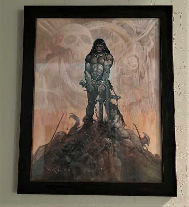 Photo 1 of FRAZETTA CONAN ARTWORK FRAMED 21” x 26” 