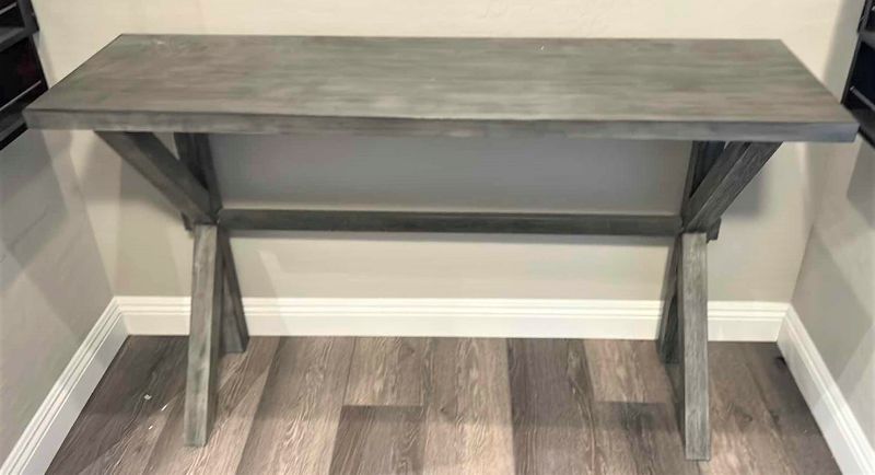 Photo 1 of GRAY WASHED WOOD ENTRY TABLE 60” x 18” x H36”