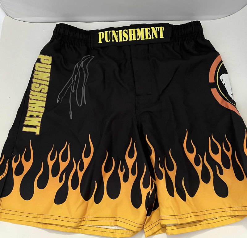 Photo 1 of AUTHENTIC BOXER SHORTS SIGNED BY “TITO ORTIZ.”MMA UFC MEMORABILIA. SIZE LARGE. $225