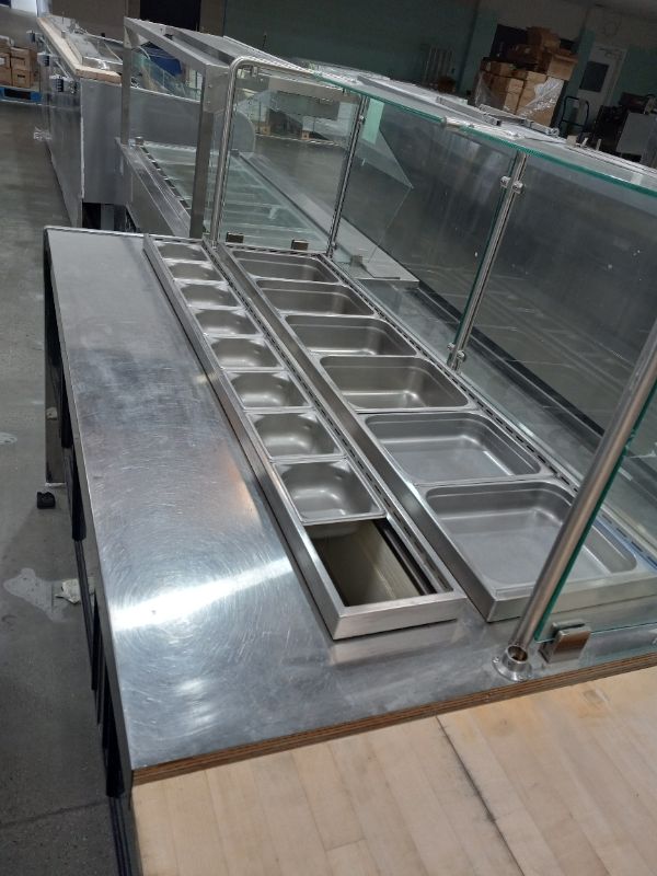 Photo 7 of HUSSMANN 3 PIECE HOT HOLD, FOOD PREP, COMMERCIAL REFRIGERATION STATION MODELS Q2-SP-N8-R, Q2-SP-N-6-6CR-1-RSS-R, Q2-SP-N-8-PT-DS-R (NEEDS COMPRESSOR)