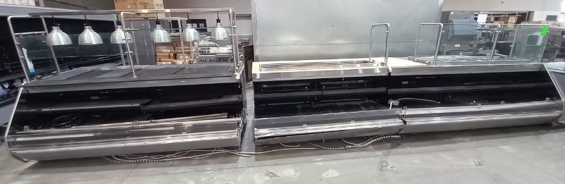 Photo 1 of HUSSMANN 3 PIECE HOT HOLD, FOOD PREP, COMMERCIAL REFRIGERATION STATION MODELS Q2-SP-N8-R, Q2-SP-N-6-6CR-1-RSS-R, Q2-SP-N-8-PT-DS-R (NEEDS COMPRESSOR)