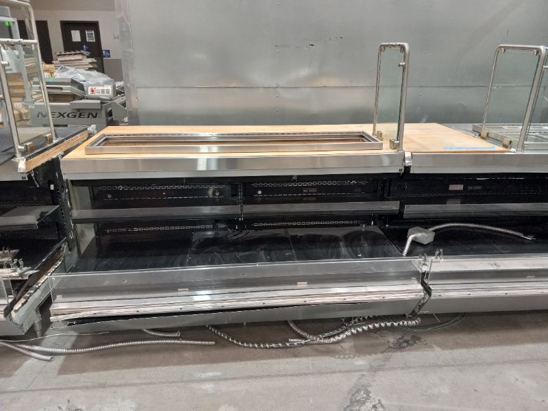 Photo 3 of HUSSMANN 3 PIECE HOT HOLD, FOOD PREP, COMMERCIAL REFRIGERATION STATION MODELS Q2-SP-N8-R, Q2-SP-N-6-6CR-1-RSS-R, Q2-SP-N-8-PT-DS-R (NEEDS COMPRESSOR)