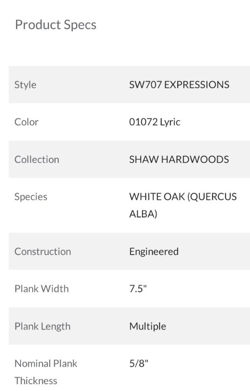 Photo 4 of SHAW HARDWOODS WHITE OAK LYRIC FINISH FLOORING 9U04001072 46.62sqft 7.5” X 5/8” MULTIPLE LENGTHS