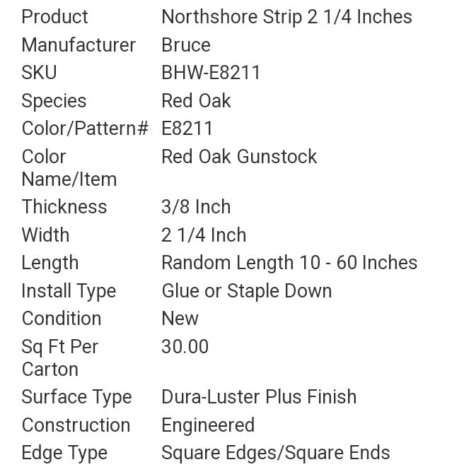 Photo 4 of BRUCE RED OAK GUNSTOCK FLOORING E8211 APPROX 60sqft 2.25” X 3/8” MULTI LENGTH