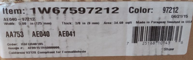 Photo 1 of ANDERSON HARDWOOD FLOORS KUPAY PANERA WOOD FINISH FLOORING AE040-97212 APPROX 68sqft 5” X 3/8” MULTI LENGTH