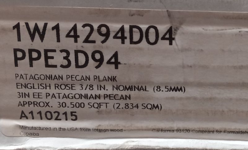Photo 3 of ANDERSON HARDWOOD FLOORS PATAGONIAN PECAN ENGLISH ROSE FINISH PLANK FLOORING PPE3D94 61sqft 3” X 48” H3/8”