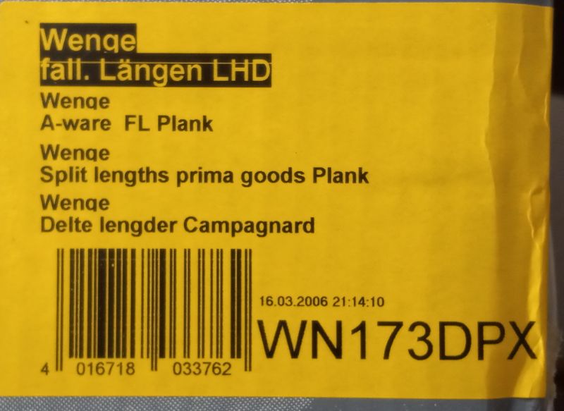 Photo 1 of LANGEN LHD WENGE WOOD PLANK FLOORING WN173DPX APPROX 65.93sqft 5.47” X 86.61” H5/8”