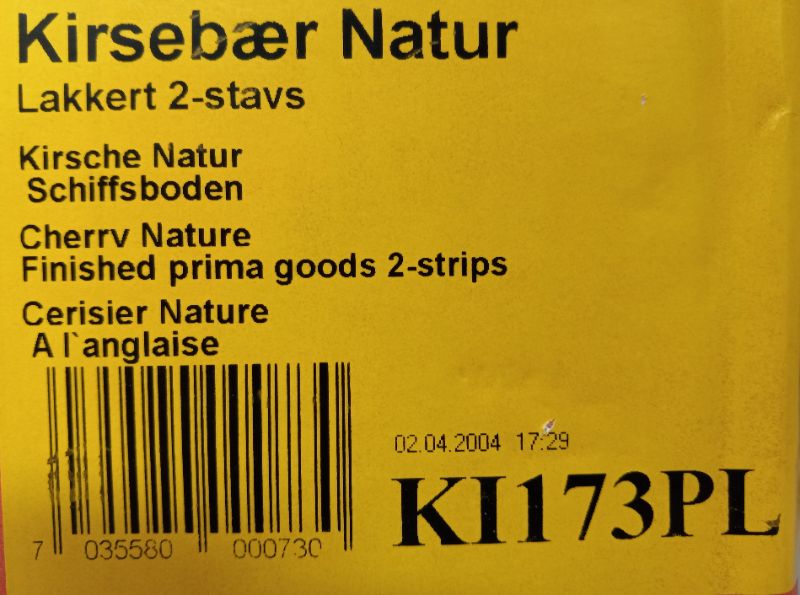 Photo 5 of BOEN LACQUERED 2-STRIP SHIP BOTTOM CHERRY NATURE WOOD FLOORING KI173PL APPROX 66sqft 5.47” X 86.61” H0.315”