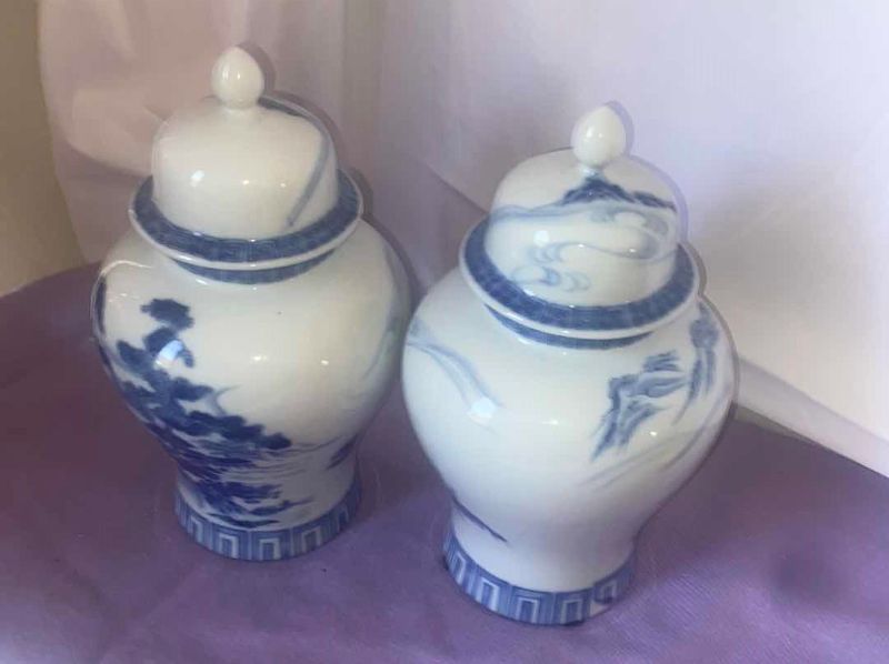 Photo 1 of TWO CERAMIC JARS WITH LIDS