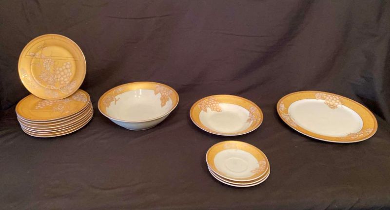 Photo 1 of GOLD RIMMED PORCELAIN PLATES AND BOWLS