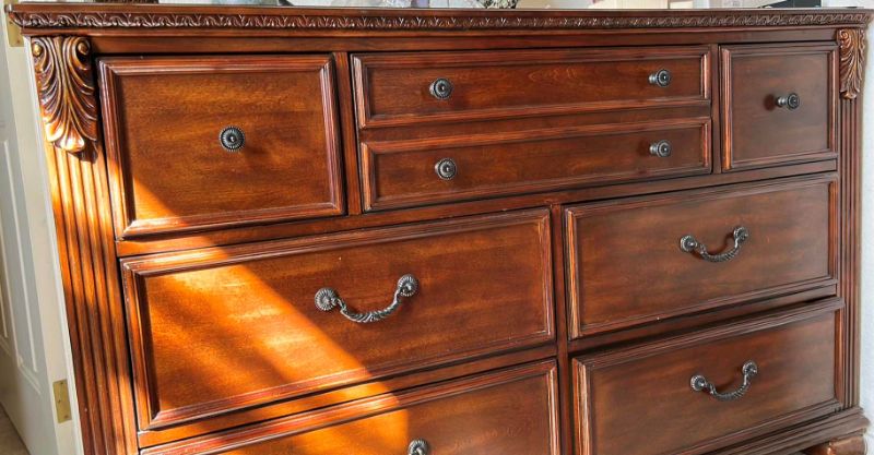 Photo 2 of ORNATE 7 DRAWER DRESSER - 59 x 18 x 37