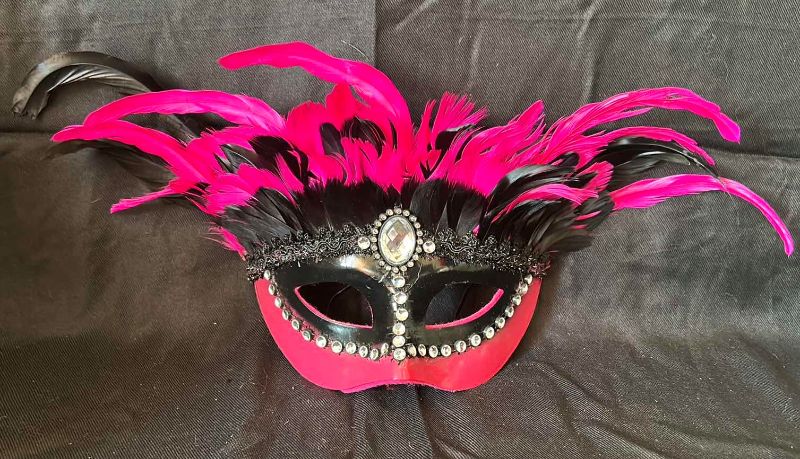 Photo 1 of PINK MASQUERADE FEATHERED MASK