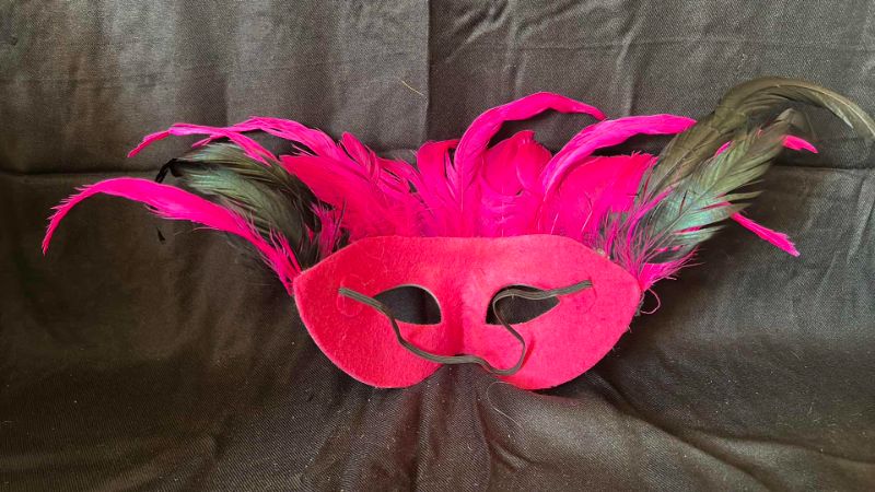 Photo 2 of PINK MASQUERADE FEATHERED MASK