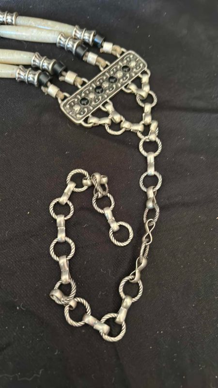 Photo 2 of ANTIQUE SILVER FOLK CHAIN BELT