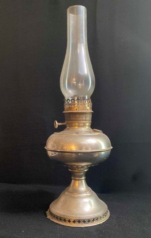 Photo 1 of ANTIQUE 1897 B&H BRADLEY, HUBBARD CONVERTED OIL LAMP