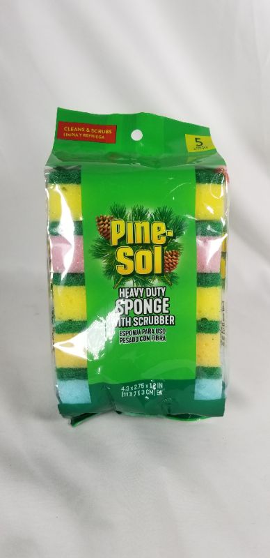 Photo 1 of  5 PACK HEAVY DUTY SPONGE WITH SCRUBBER NEW