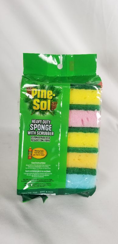 Photo 2 of  5 PACK HEAVY DUTY SPONGE WITH SCRUBBER NEW