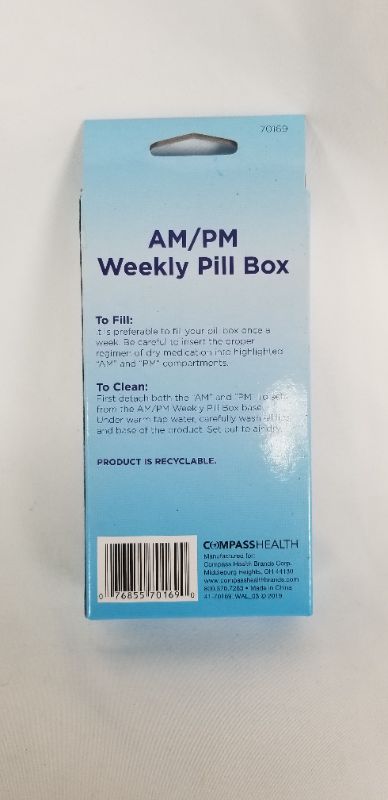 Photo 2 of AM PM WEEKLY PILL BOX NEW