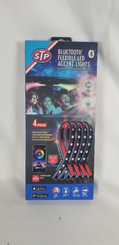 Photo 1 of BLUETOOTH FLEXIBLE LED ACCENT LIGHTS CUSTOMIZE YOUR CAR INTERIOR WITH COLOR 4 PACK NEW