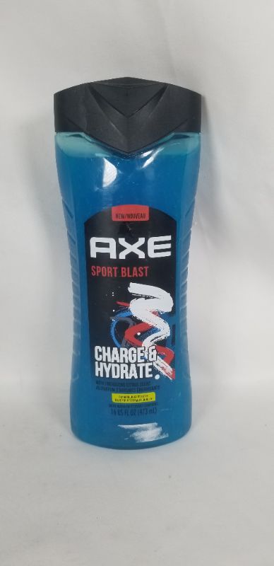 Photo 2 of AXE SPORT BLAST CHARGE AND HYDRATE BODY WASH WITH ENERGIZING CITRUS SCENT COLOR BLUE 16 FL OZ NEW