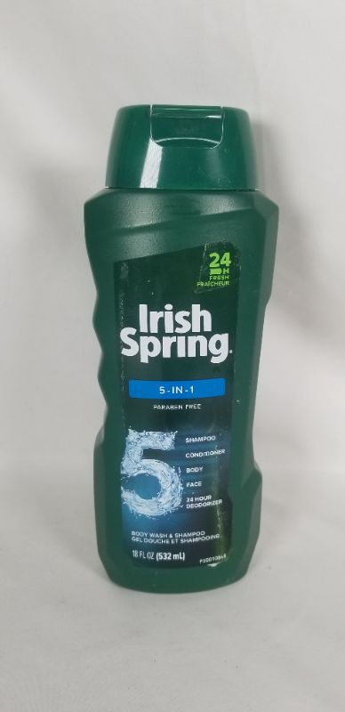 Photo 4 of IRISH SPRING 5 IN 1 PARABEN FREE  SHAMPOO CONDITIONER  BODY FACE 24 HOUR DEODORIZER 18 FL OZ NEW 