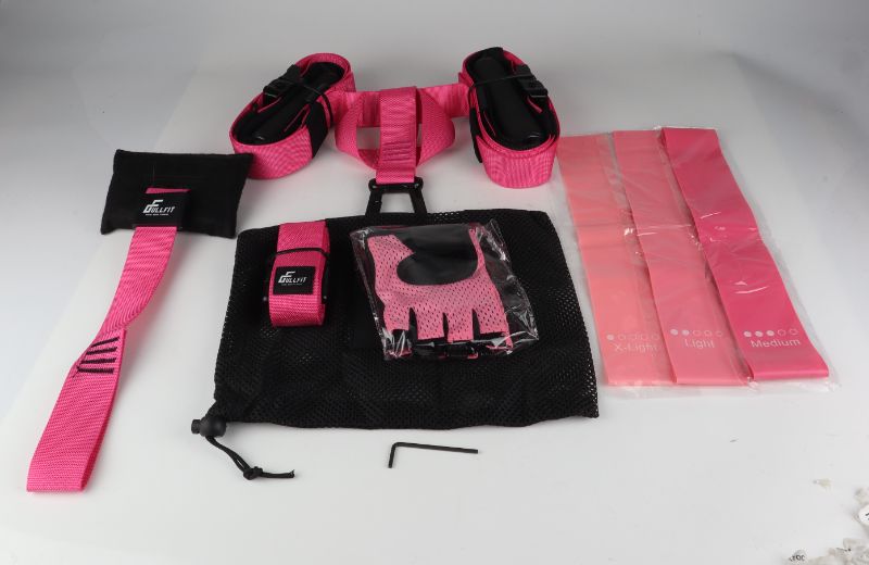 Photo 2 of FULL FIT BODY FITNESS SET WORKS MUSCLES BURNS FAT GIVES CORE STABILITY INCREASES INSURANCE AND HELPS MAKE BODY FLEXIBLE 1 SET OF GLOVES 1 UNDER THE DOOR ANKER 3 RESISTANCE BANDS AND 1 STRAP SET NEW
