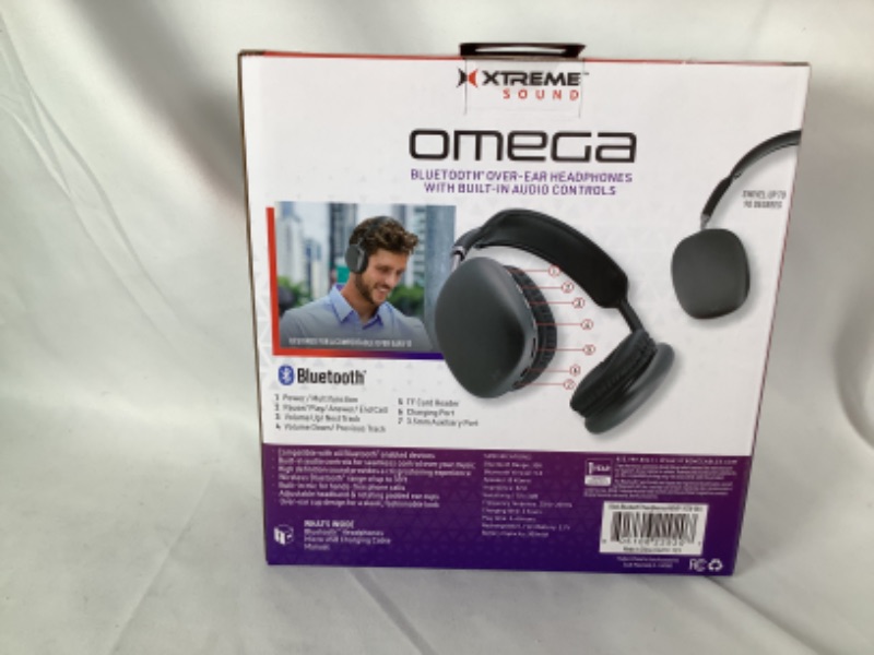 Photo 2 of BLACK OMECA BLUETOOTH OVER HEAR HEAD PHONE WITH BUILD IN ADUIO CONTROLS NEW