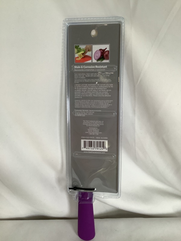 Photo 2 of 7 INCH SANTOKU PURPLE KNIFE NON STICK COATED BLADES NO SLIP GRIP HANDLE BLADE SHEATH INCLUDED NEW