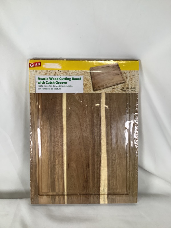 Photo 3 of ACACIA WOOD CUTTING BOARD WITH CATCH GROOVE  14 X 10.6 X 0.6 INCHES NEW