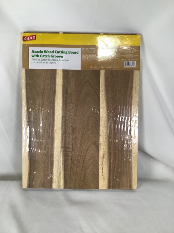 Photo 4 of ACACIA WOOD CUTTING BOARD WITH CATCH GROOVE  14 X 10.6 X 0.6 INCHES NEW