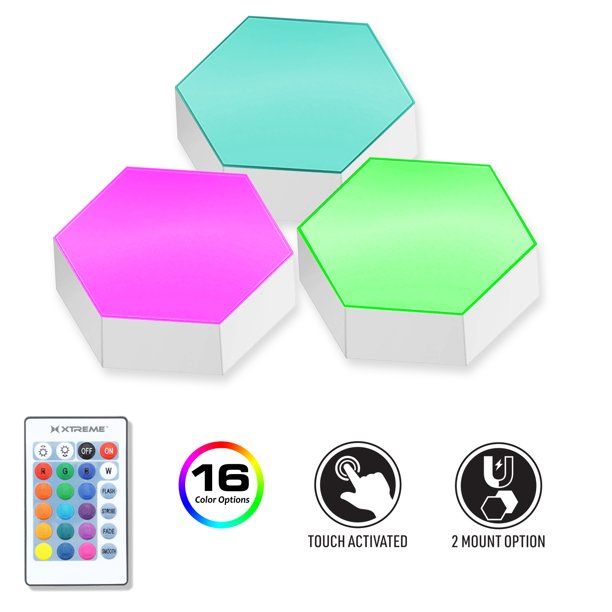 Photo 1 of HEXALITE LED TOUCH LIGHT WITH REMOT CONTROL 20 COLOR OPTIONS 3 PACK NEW 