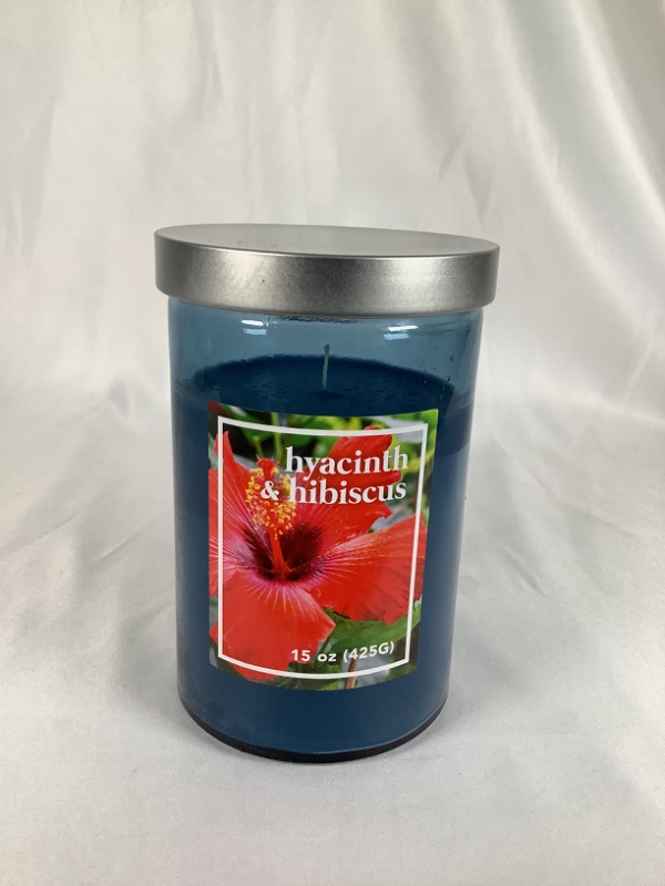 Photo 1 of HYACINTH AND HIBISCUS SCENTED 15 OZ JAR CANDLE NEW