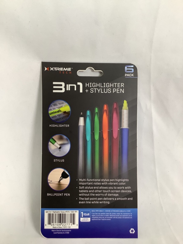 Photo 4 of 6 PACK 3 IN 1 HIGHTLIGHTER AND STYLUS PEN AND BALLPOINT PEN  FOR USE WITH ALL TOUCH SCREEN DEVICES NEW