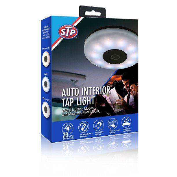 Photo 2 of AUTO INTERIOR TAP LIGHT WITH 3 LIGHTING MODES AND MAGNETIC PLATE MOUNT 20 SUPER BRIGHT LEDS RECHARGEABLE BATTERY  MAGNETIC MOUNT PEEL AND STICK OPTION TAP MODE CONTROLS NEW 