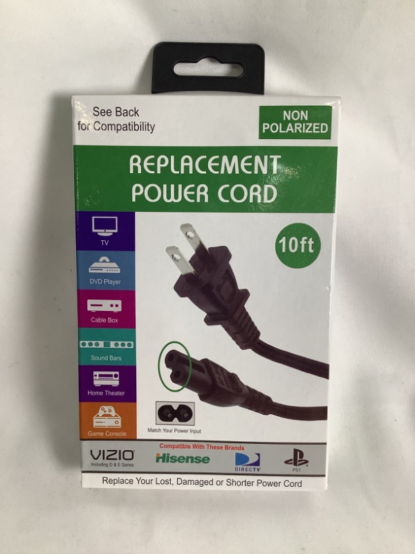 Photo 1 of REPLACEMENT POWER CORD 10 FEET NON POLARIZED NEW 