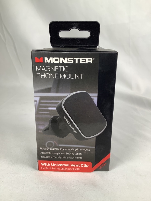 Photo 4 of MAGNETIC PHONE MOUNT WITH UNIVERSAL VENT CLIP RUBBER COATED CLIPS SECURELY GRIP AIR VENTS ADJUSTABLE ANGLE AND 360 ROTATION INCLUDES 2 METAL PLATE ATTACHMENTS