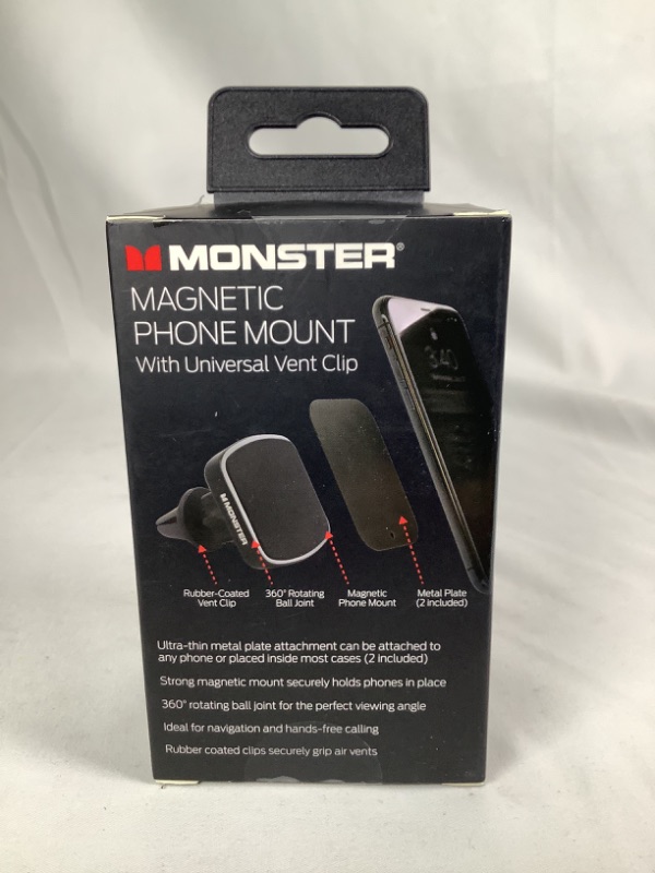 Photo 5 of MAGNETIC PHONE MOUNT WITH UNIVERSAL VENT CLIP RUBBER COATED CLIPS SECURELY GRIP AIR VENTS ADJUSTABLE ANGLE AND 360 ROTATION INCLUDES 2 METAL PLATE ATTACHMENTS