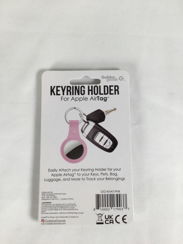 Photo 2 of PINK KEYRING HOLDER FOR APPLE AIR TAG    EASILY ATTACH YOUR KEYRING FOR YOUR APPLE AIRTAG TO TRACK YOUR PETS LUGGAGE KEYS PURSE BOOKBAG AND MORE NEW