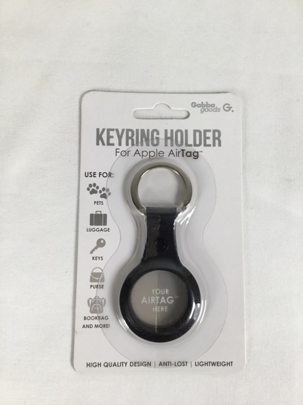 Photo 1 of BLACK KEYRING HOLDER FOR APPLE AIR TAG    EASILY ATTACH YOUR KEYRING FOR YOUR APPLE AIRTAG TO TRACK YOUR PETS LUGGAGE KEYS PURSE BOOKBAG AND MORE NEW