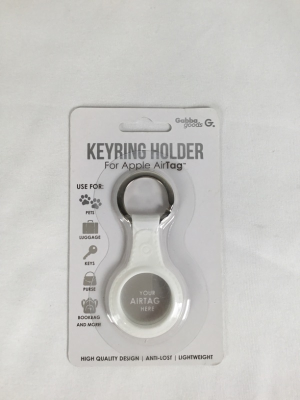 Photo 1 of WHITE KEYRING HOLDER FOR APPLE AIR TAG    EASILY ATTACH YOUR KEYRING FOR YOUR APPLE AIRTAG TO TRACK YOUR PETS LUGGAGE KEYS PURSE BOOKBAG AND MORE NEW