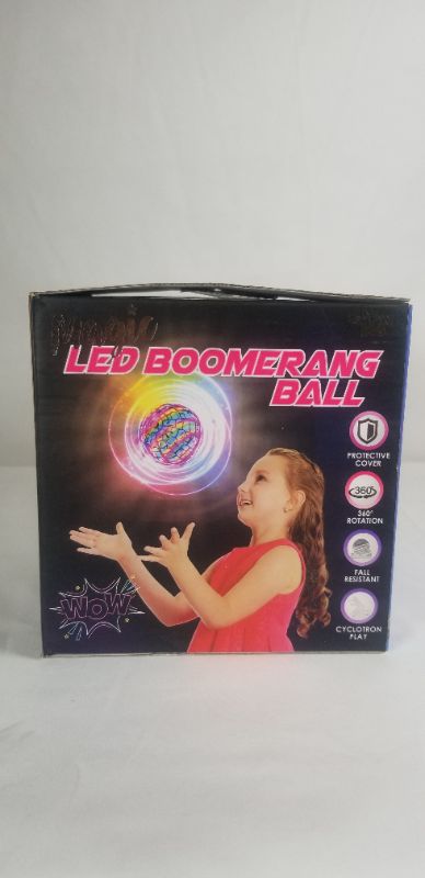 Photo 3 of MAGIC LED BOOMERANG BALL PROTECTIVE COVER 360 ROTATION FALL RESISTANT CYCLTRON PLAY FLYING ORB TOY THAT COMES BACK WHEN YOU THROW IT NEW  