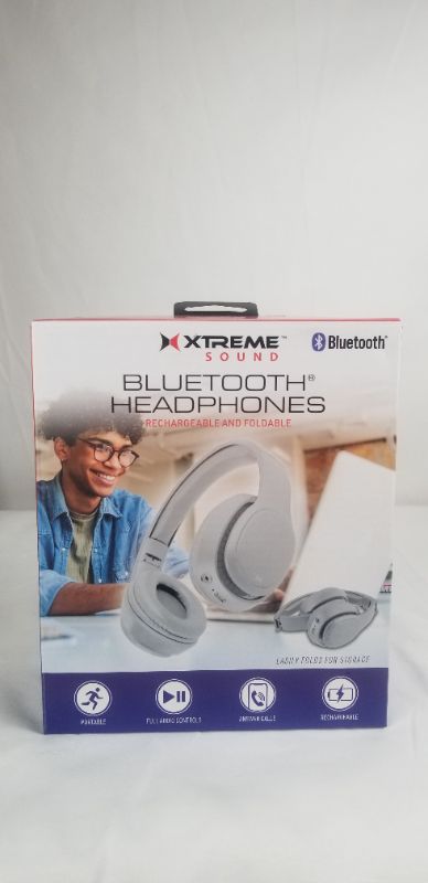 Photo 1 of WHITE BLUETOOTH HEADPHONES RECHARGEABLE AND FOLDABLE PORTABLE FULL AUDIO CONTROLS ANSWER CALLS NEW