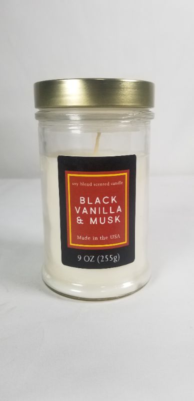 Photo 1 of BLACK VANILLA AND MUSK SOY BLEND SCNETED 9 OZ CANDLE NEW