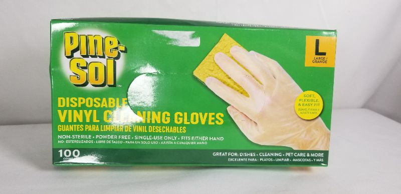 Photo 1 of  DISPOSABLE VINYL CLEANING GLOVES 100 COUNT 