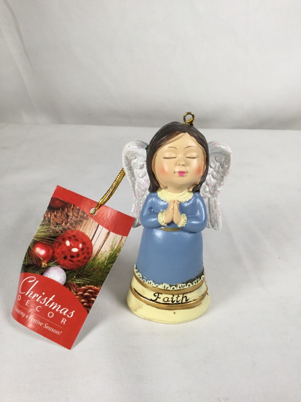 Photo 1 of BLUE ANGEL BELL FAITH  ORNAMENT  CERAMIC 2.25 X 1.5 X 4 H NEW 