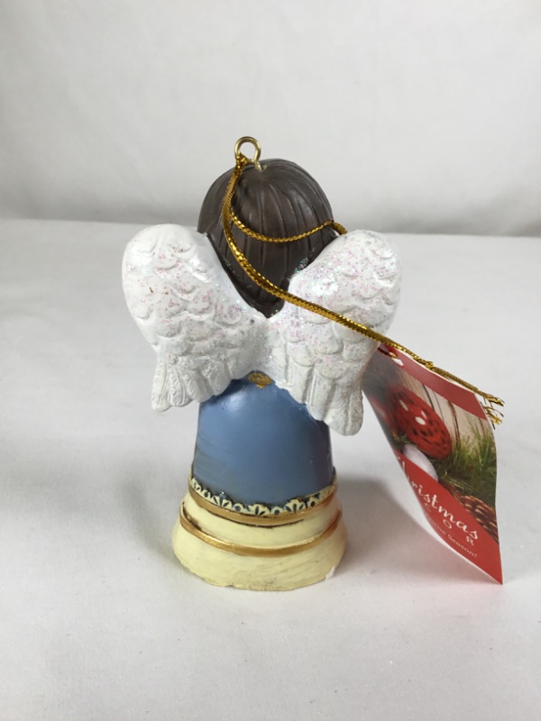 Photo 2 of BLUE ANGEL BELL FAITH  ORNAMENT  CERAMIC 2.25 X 1.5 X 4 H NEW 