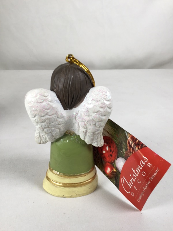Photo 2 of GREEN ANGEL BELL BELIEVE ORNAMENT  2.25 X 1.5 X 4 H NEW 